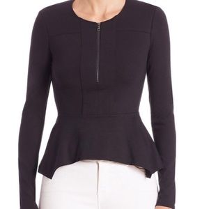 BCBG MaxAzria Peplum Long-Sleeve Blouse